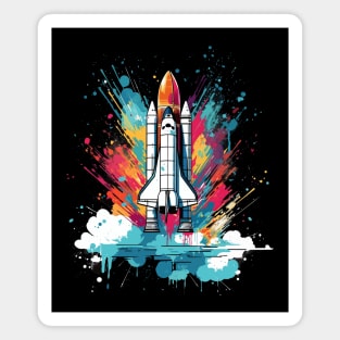 Pop Art Rocket Launch Space Gifts Science Gifts Space Magnet